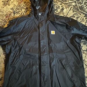 Carhartt Men's Dark Blue Raincoat with Hood